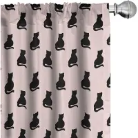 Abakuhaus katten gordijnen – 2x75x245 cm – microvezel, halfdonker
