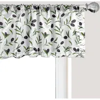 Abakuhaus Olijfgroene raamvalance, gordijnvalance voor keuken en slaapkamer met tunnelzoom, 137 cm x 30 cm, meerkleurig