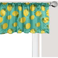 Abakuhaus Citroen raamvalletje, gordijnvalletje voor keuken en slaapkamer met tunnelzoom, 137 cm x 30 cm, turquoise mosterd