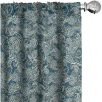 Abakuhaus Paisley Raamdecoratie – 2-delig Paneelset 150x175 cm Donkerblauw