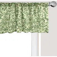 Abakuhaus Groene raamvalance, gordijnvalance voor keuken en slaapkamer met tunnelzoom, 137 cm x 30 cm, lichtgroen/varengroen