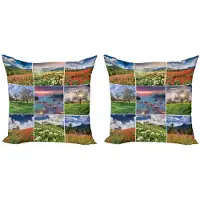 Abakuhaus Zomer Kussenhoes Set – 2x 40x40 cm – Dubbeldruk – Multicolor