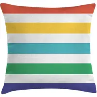 Abakuhaus Kussenhoes – Regenboog Gestreept – 40x40 cm – Tweezijdig bedrukt, Rits