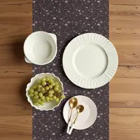 Abakuhaus Tafel-loper – Herfst-floristiek kunst – 40x180 cm – Lichte karamelkleur