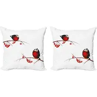 Abakuhaus rode kornoelje decoratiekussens – 2x50x50 cm – dubbelzijdig bedrukt – rood/wit/zwart