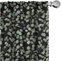 Abakuhaus Tropische Gardijnen – 2x75x225 cm – Microfiber, halfdonker, groen/zwart