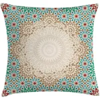 Abakuhaus Boho-kussenhoes – Bloemenmozaïek – 60×60 cm – 2-zijdes bedrukt