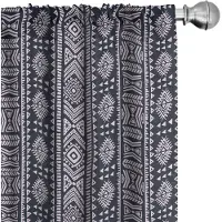Abakuhaus Afrikaanse Voorhangen – 2x75x225 cm – Halfdonkerend – Kadetblauw/Wit