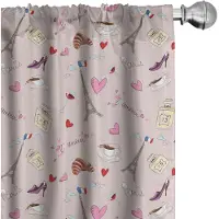 Abakuhaus Paris – Raamdecoratie – 2x75x175 cm – Mikrofaser, Halfdonker, Roze