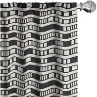 Abakuhaus Abstrakt Gordijnen – 2x75x225 cm – Microvezel, Halfschaduw, Koksgrauw, Eierschaal