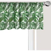 Abakuhaus Philodendron raamvalletje, gordijnvalletje voor keuken en slaapkamer met tunnelzoom, 137 cm x 30 cm, varen groen olijfgroen