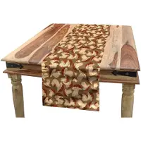 Abakuhaus Paddenstoelen-tafelloper – Grunge-Oogst-Boerderij – 40×180 cm – Beige-bruin cacaokleur