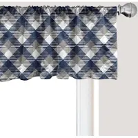 Abakuhaus Marine raamvalletje, gordijnvalletje voor keuken en slaapkamer met tunnelzoom, 137 cm x 30 cm, donkergrijs wit donkerblauw