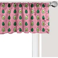 Abakuhaus Avocado Raamvalletje, Gordijnvalletje voor Keuken en Slaapkamer met Tunnelzoom, 137 cm x 30 cm, Pastelroze en Smaragdgroen