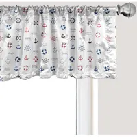 Abakuhaus Nautisch raamvalletje, Gordijnvalletje voor keuken en slaapkamer met tunnelzoom, 137 cm x 45 cm, Blauw en Rood