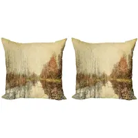 Abakuhaus Herfstkussenhoes-set – 2x40x40 cm – dubbelzijdig bedrukt – ritssluiting – veelkleurig