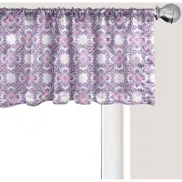 Abakuhaus Roze Damast Raamvalletje, Gordijnvalletje voor Keuken en Slaapkamer met Tunnelzoom, 137 cm x 30 cm, Babyblauw Babyroze