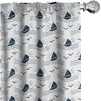 Abakuhaus Zeilgordijnen – 2x75x225 cm – microvezel – donkerpaars blauw wit