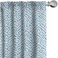 Abakuhaus Griekse Sleutel Gordijnen – 2x75x245 cm – babyblauw/wit