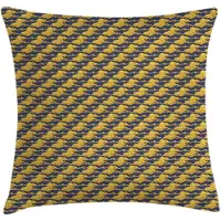 Abakuhaus Kussenhoes 40x40 cm – Dubbelzijdig bedrukt – Donker Indigo/Geel