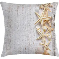 Abakuhaus Kussenhoes Ocean – Schelpen & Zeester – 45x45 cm – ivoor