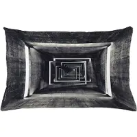 Abakuhaus Donkergrijze Kussenhoes – Dubbelzijdig bedrukt – Rits 65×40 cm