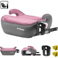 Tulano Cabby 30 i-Size Autostoelverhoger met Isofix - Zitverhoger - Kinderzitje 125-150 cm - Roze/Grijs