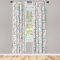 Abakuhaus Muziek Raamgordijnen Aquarel – 2-delig set – 75x175 cm – Microvezel, Halfschaduw