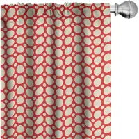 Abakuhaus Retro gordijnen – 2x75x245 cm – microvezel – rood crème