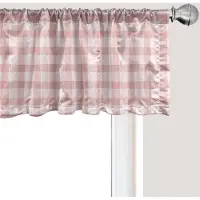 Abakuhaus Abstracte raamvalance, gordijnvalance voor keuken en slaapkamer met tunnelzoom, 137 cm x 30 cm, babyroze en roze