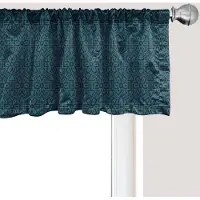 Abakuhaus Etnische raamvalance, gordijnvalance voor keuken en slaapkamer met tunnelzoom, 137 cm x 45 cm, blauw colagrijs