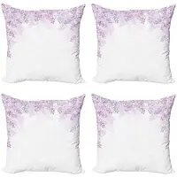 Abakuhaus Bloem Kussenhoes Set – 4x50x50 cm – Dubbelzijdig bedrukt – Paars