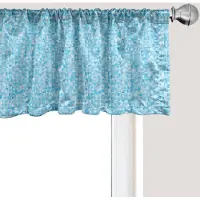 Abakuhaus Mozaïek Raamvalletje, Gordijnvalletje voor Keuken en Slaapkamer met Tunnelzoom, 137 cm x 30 cm, Aqua Ceil Blue