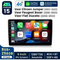 Hexinex Octa-Core autoradio Geschikt voor Fiat Ducato - Draadloos CarPlay, Android Auto, multimediaspeler, 8GB+256GB