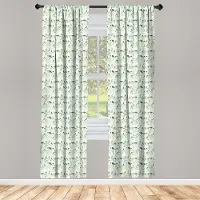 Abakuhaus Raamgordijnen – botanisch groen – 2 panelen – roedezak 75×225 cm