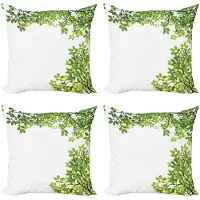 Abakuhaus Kussenhoezen – Set van 4×45×45 cm – Dubbelzijdig bedrukt – Frisse Groene Bladeren