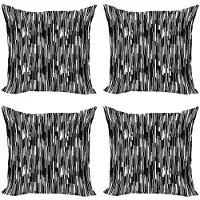 Abakuhaus Kussenhoezen – 4x40x40 cm – Dubbelzijdig Druk – Zwart/Wit