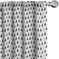 Abakuhaus – Gordijnen 2x75x175 cm – Microvezel – Driehoekige Dennenbomen