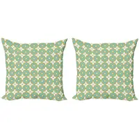 Abakuhaus Kussenhoes – 2×45×45 cm – Dubbelzijdig Digitaaldruk – Khaki-Turquoise