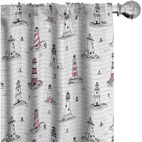 Abakuhaus Vuurtoren gordijnen – Aqua-Notebook 2x75x245 cm, Roze-Lila