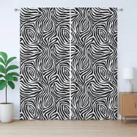 Abakuhaus Gestreept rustiek gordijn, zebraprint, slaapkamergordijn met plooien, lussen en haken, 280 x 245 cm, wit zwart