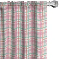 Abakuhaus Gordijn – Geruit mintgroen zalmroze – 2x75x225 cm microvezel