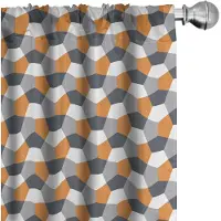 Abakuhaus Abstrakt Gordijnen – 2x Panelen 75x245 cm – Microfaser – Donkergrijs Grijs Oranje