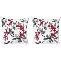 Abakuhaus lijsterbes kussenhoesenset – dubbelzijdig bedrukt – 40 × 40 cm – robijn-grijs-zwart