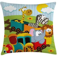 Abakuhaus Dierenkussenhoes – Safari-wilddieren – Decoratief kussen 60x60 cm – Tweezijdig bedrukt, wasbaar
