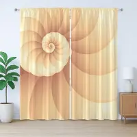 Abakuhaus Rustiek Slakgordijn, Samenvatting Spiraal Helix Zee, met Bandjes, Lussen en Haken voor de Woonkamer, 280 x 175 cm, Camel Crème en Perzik