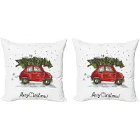 Abakuhaus Retro-Auto Kussenhoes – 40x40 cm – Dubbelzijdig digitaaldruk, Groen/Rood