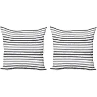 Abakuhaus Kussenbezug 60x60 cm – Gestreept Grijs-Wit, Dubbelzijdig, Rits