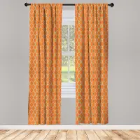 Abakuhaus Orange – Trippy geïnspireerde gordijnen – 2x75x245 cm – microvezel, halfschermend, roedezak