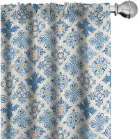 Abakuhaus Voorhangen – 2x75x175 cm – Mikrofaser – Halfdonker – Hemelsblauw/Wit